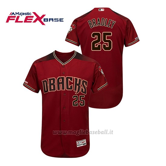 Maglia Baseball Uomo Arizona Diamondbacks Archie Bradley 150th Aniversario Patch Autentico Flex Base Rosso